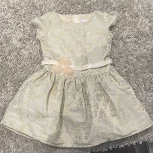 AMERICAN GIRL doll little girl dress size 6 gold, creamy tan